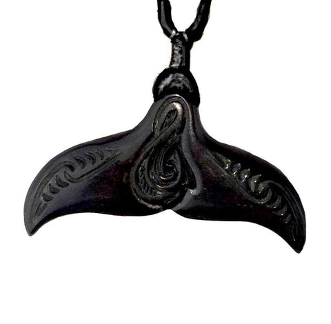 Hook Tribe Whale Tail Black on Black Necklace 50 mm