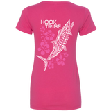 Women's Kingfish & Flowers V-Neck Tee - Hook Tribe