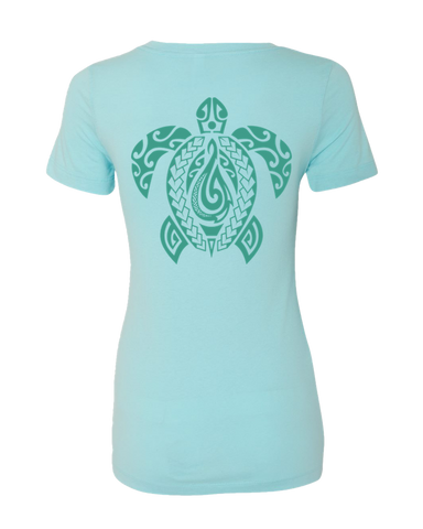 Women's Honu V-Neck Tee - Hook Tribe