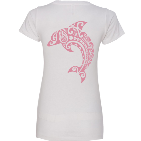 Women's Leaping Dolphin V-Neck Tee - Hook Tribe