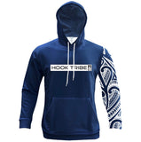 Sleeve Hoodie (Navy/White)