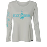Women's Leaping Dolphin L/S Performance Tee in Sport Silver - Hook Tribe