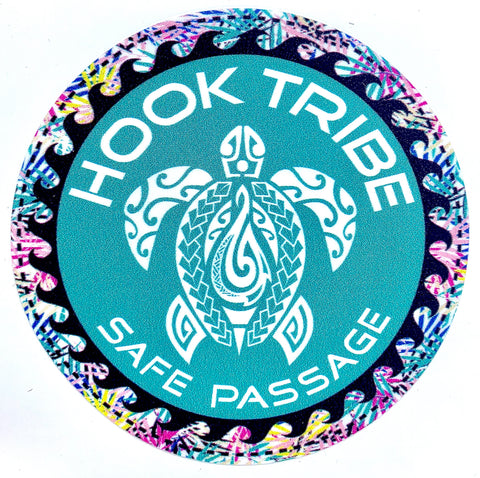Hook Tribe Honu Patch Sticker Teal